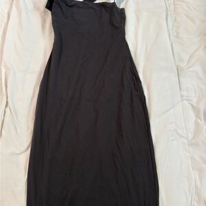 SKIMS Black One Shoulder Sheath Dress